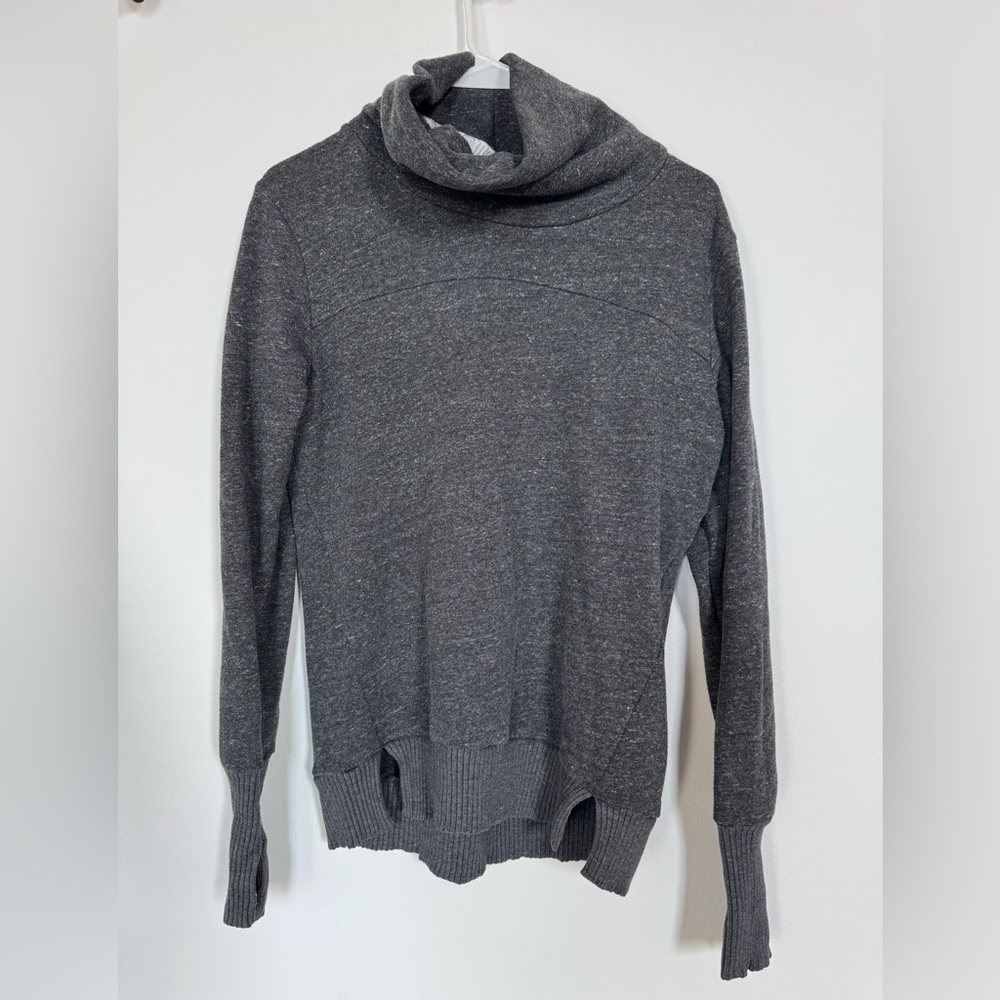 ALO Yoga Charcoal Gray Funnel Neck Sweatshirt